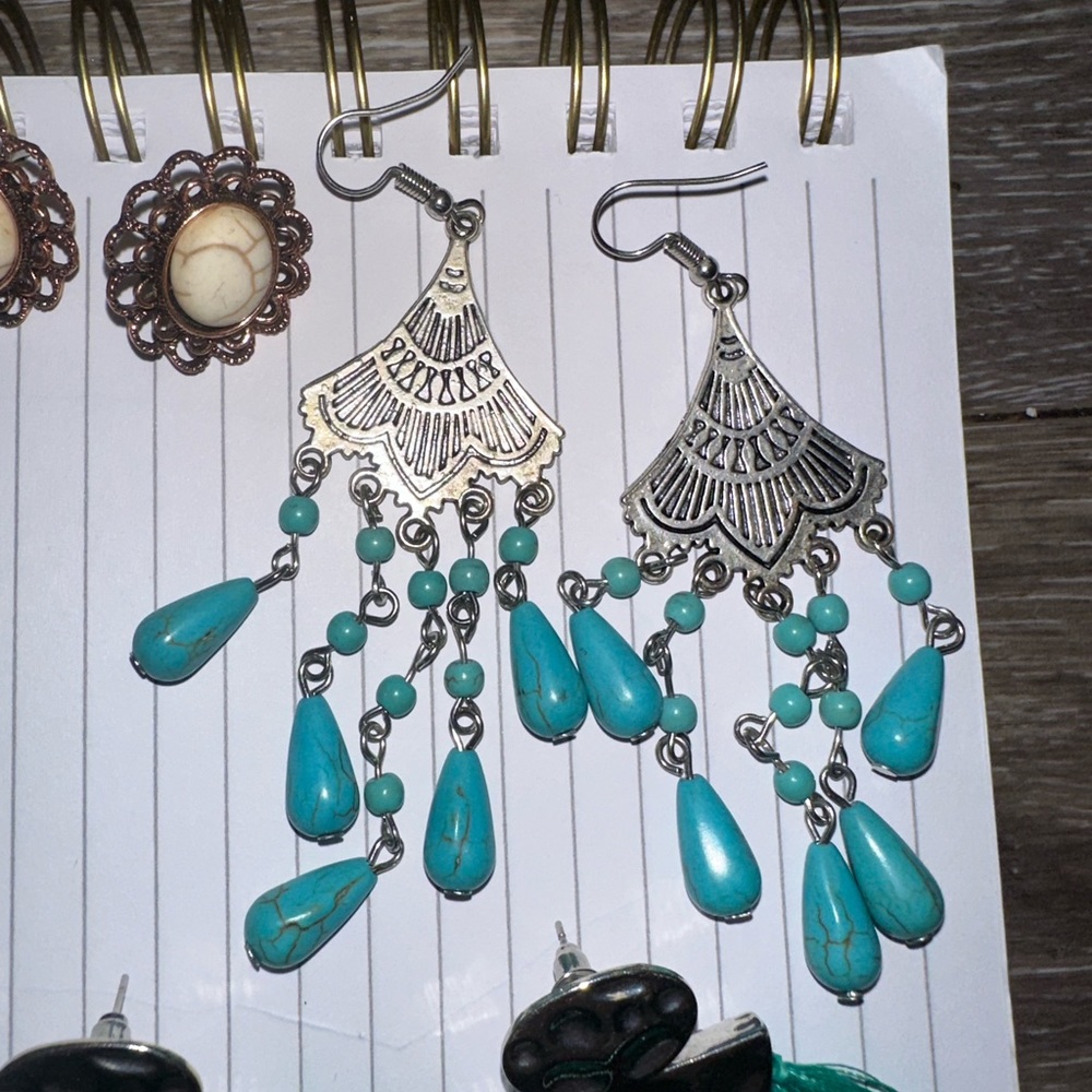 Turquoise earrings set - Picture 2 of 5